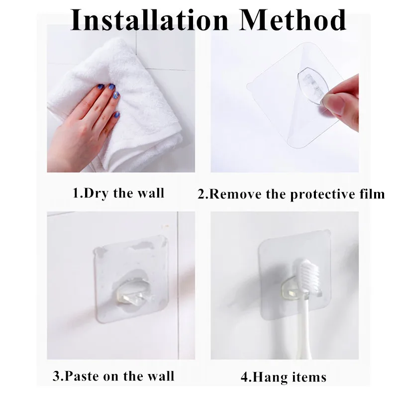 Держатель для зубных щёток прозрачный 4 шт. | Дом и сад