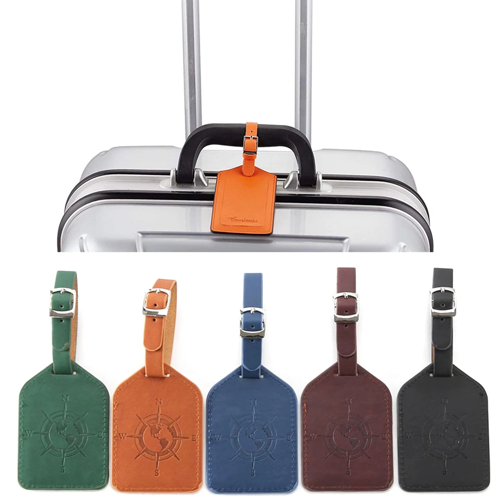 

High-Quality PU Leather Suitcase Luggage Tag Label Bag Pendant Handbag Portable Travel Accessories Name ID Address Tags