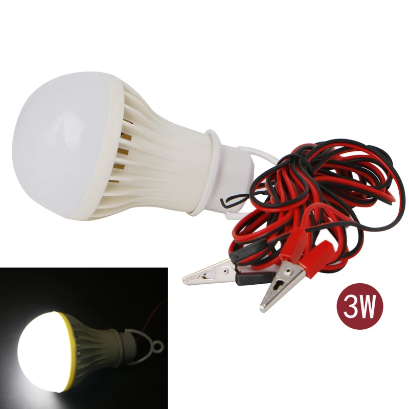 

2021 New 1 x 3W 5W 7W 9W 12W LED Camping Fishing Light With Alligator Clip 1.2m/3m DC 12V
