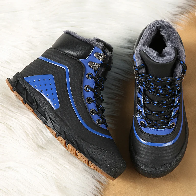 

Winter Kid Hiking Boots Men Leather Waterproof Design Hiking Shoes Woman Velvet Cold-resistant Children's Outdoor Sports Shoes