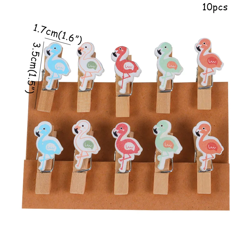 Деревянные зажимы в виде фламинго для фотографий честь летнего дня рождения
