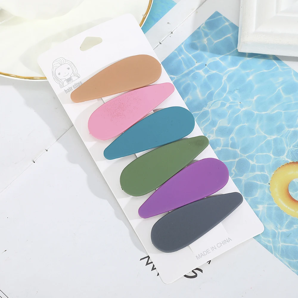 AWAYTR 6 шт./компл. геометрические аксессуары для волос девочек яркие цвета матовая