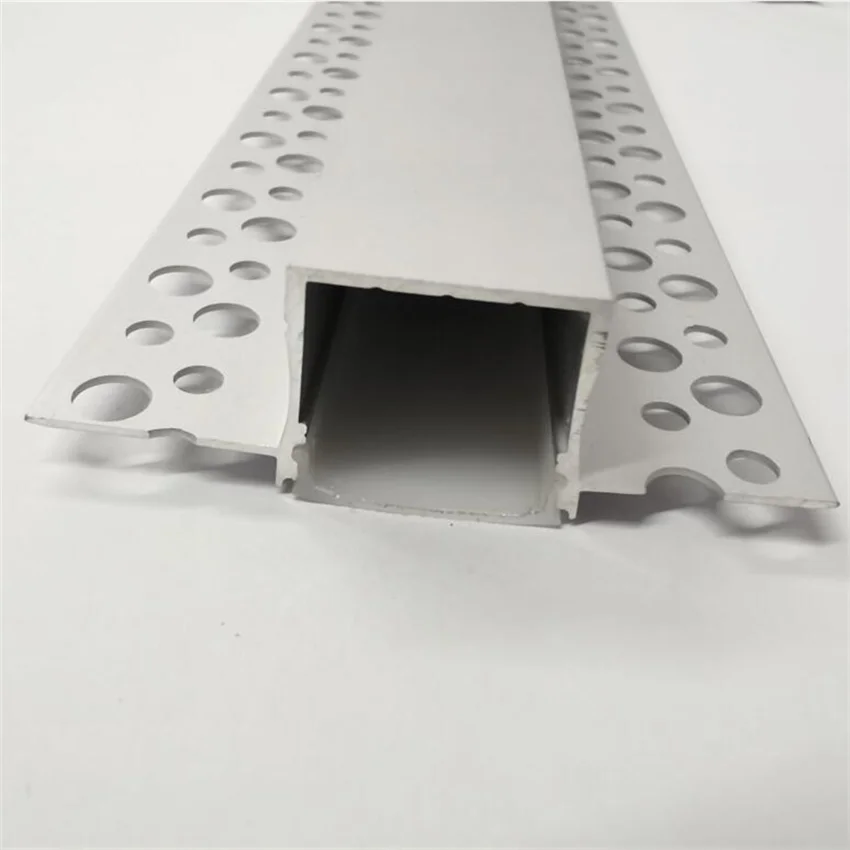 Free Shipping led Light Diffuser Aluminum Channel, Trimless Recessed Plaster LED Aluminum Channel with Flange for 20mm LED Strip