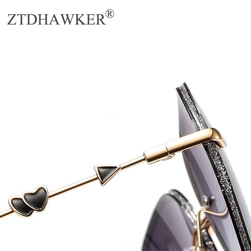 Цветные Кристальные Обрезанные бескаркасные очки с большой оправой зеркальные