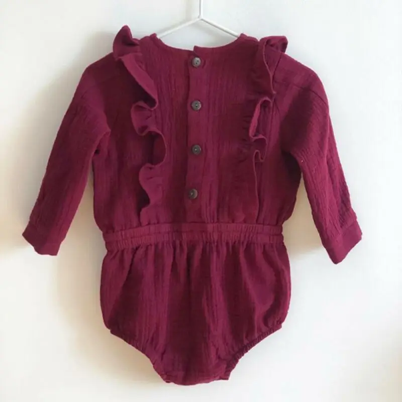 New Autumn Baby Rompers Newborn Girl Clothes Long Sleeve Ruffle Romper Jumpsuit Outfit|Ромперы| |