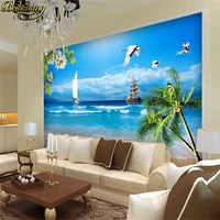 beibehang custom seaside 3d wall paper large mural living room bedroom decor tv room wallpaper murals background