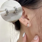 Серьги-кольца женские полукруглые гипоаллергенные из серебра 925 пробы