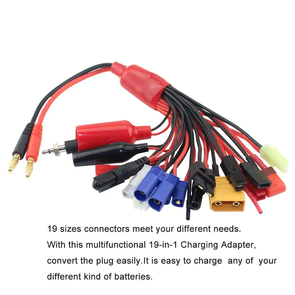Зарядное устройство для аккумуляторов Traxxa JST FUTABAS/T Plug XT60 EC3 EC5 Hxt TAMIYAS 19 в 1|Детали и