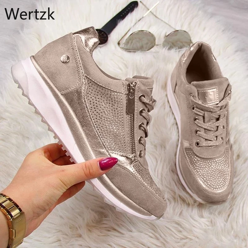 Женская обувь Кроссовки на молнии и платформе Повседневная шнуровке Tenis Feminino Zapatos De Mujer Женские кроссовки