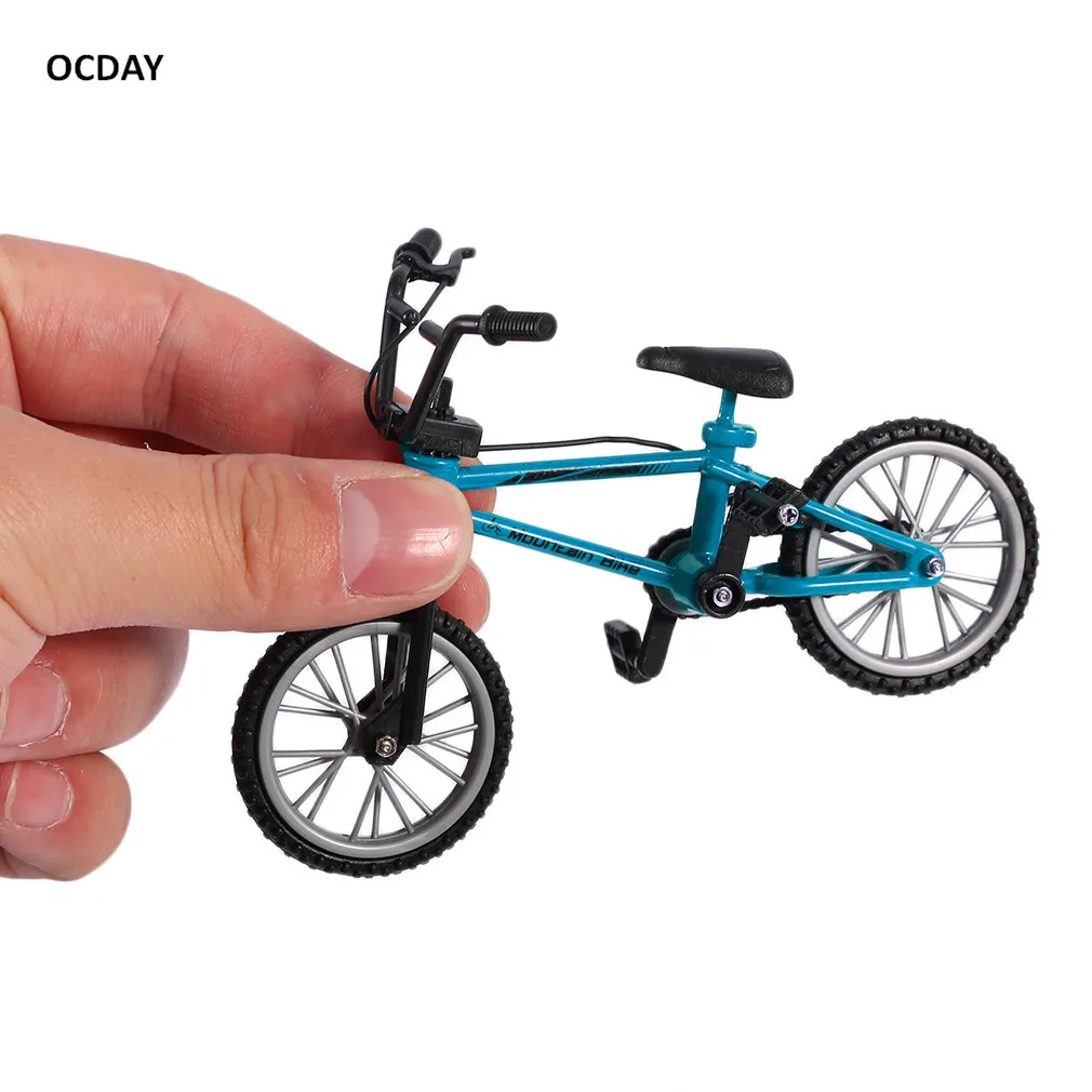 Сплав мини Finger Bikes палец доска велосипеда игрушки с тормозной трос синий