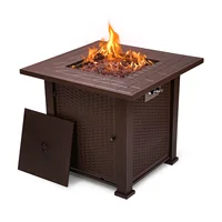 44 inch Fire Pit Table 50,000 BTU Propane Firebowl Column Realistic Look Heater Outdoor BBQ Party Gas Fire Pit Pulse Ignition