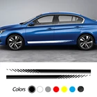 2 шт. автомобильные боковые наклейки, наклейки в полоску для Peugeot 307 206 308 407 207 3008 208 508 2008 301 408 607, аксессуары для настройки