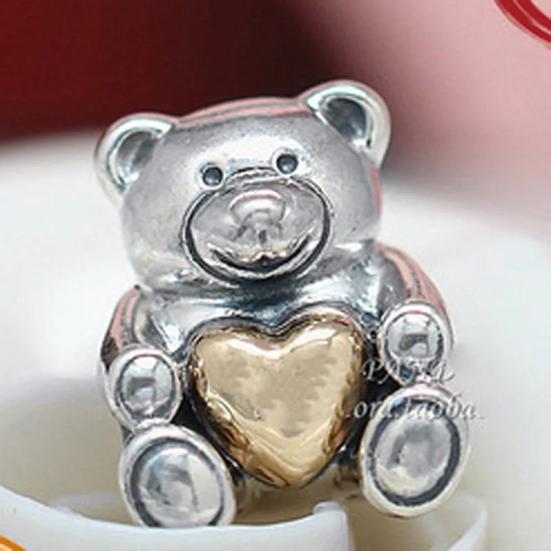 

DoDoFly Hot Sale Genuine 100% 925 Sterling Silver Love Teddy Bear Beads Fit Original Bracelet Necklace DIY Jewelry
