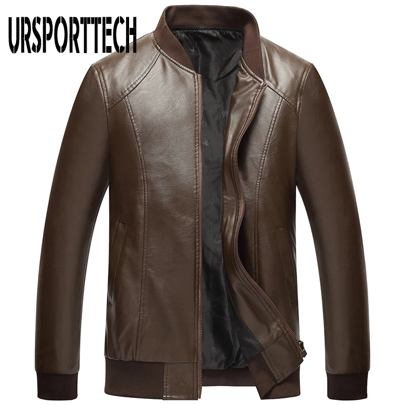 Демисезонные брендовые Куртки из искусственной кожи мужские пальто на молнии с