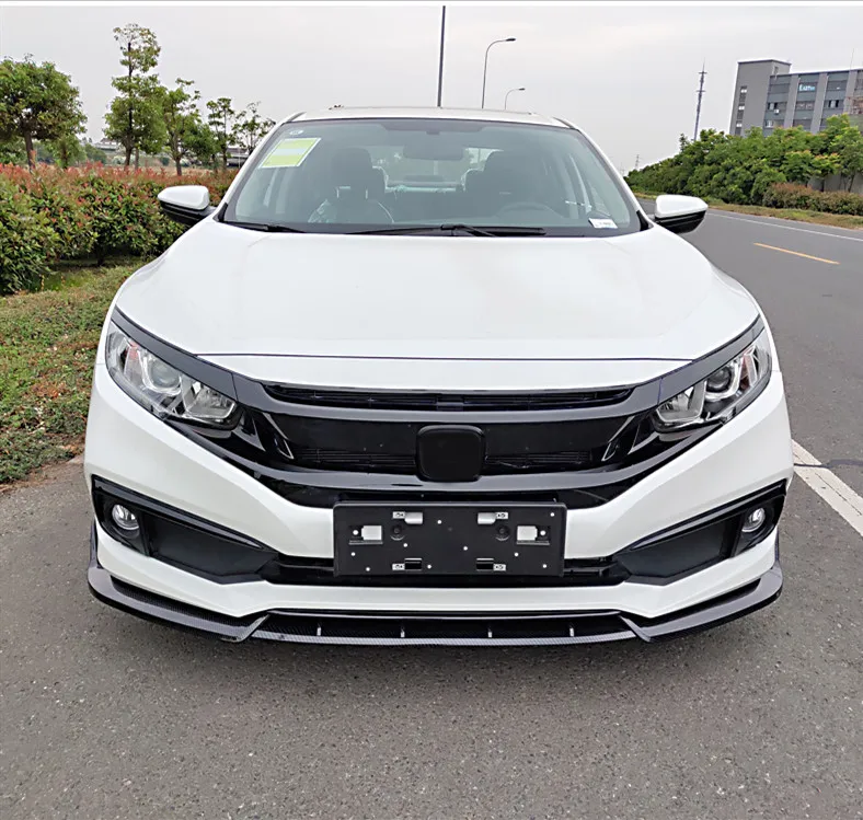 Диффузор для переднего бампера Honda Civic 2019-2020 черный спойлер | Автомобили и
