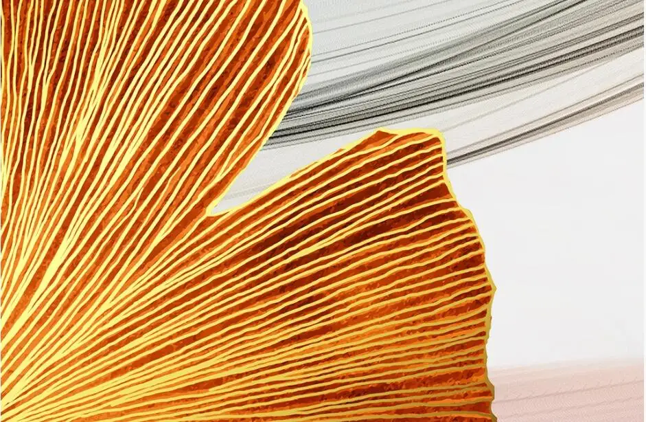 WDBH пользовательские фотообои 3d обои современный минималистичный нарисованный вручную листок гинкго абстрактные 3d Настенные обои для гостиной