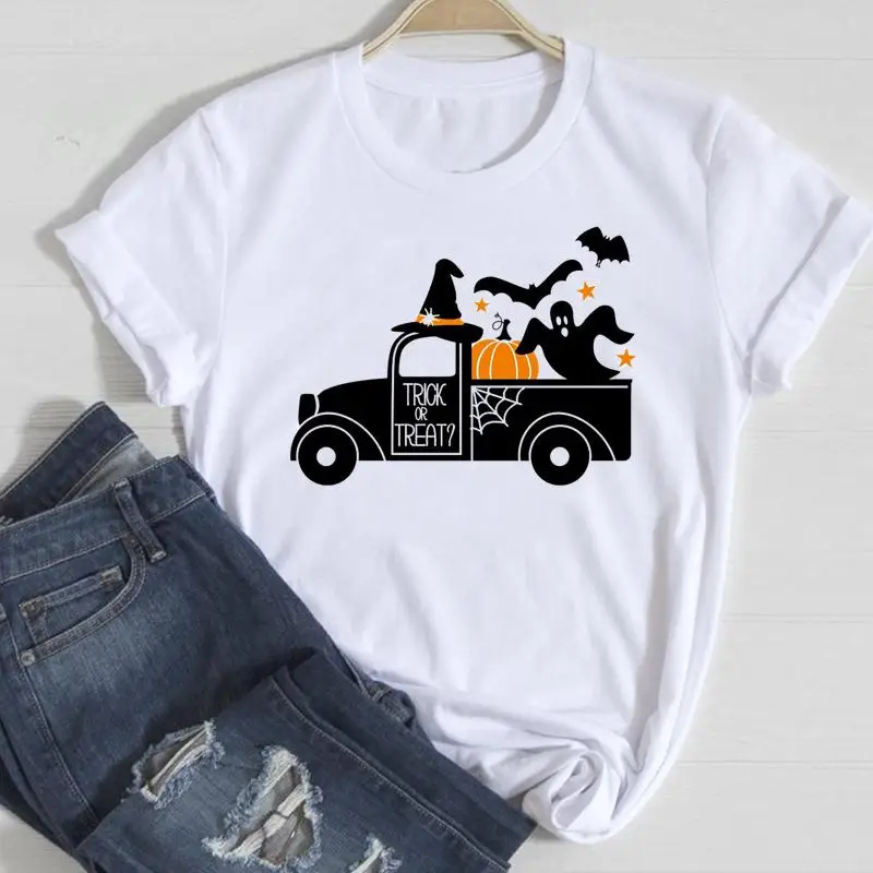 

Women Thanksgiving Watercolor Pumpkin 2021 New Halloween Autumn Fall Graphic Clothing Tshirt T Female Tee Top Print T-Shirt