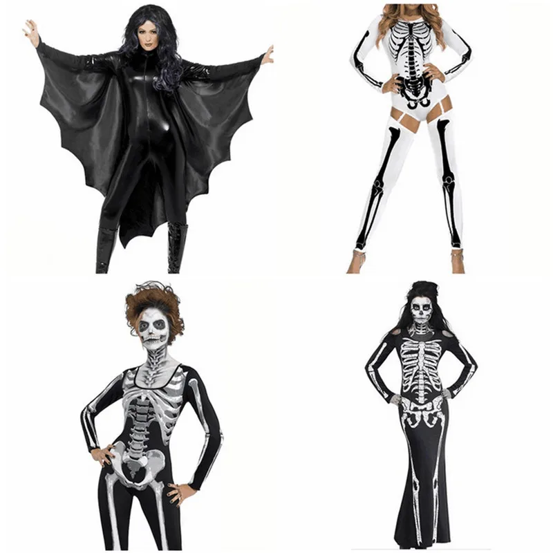 Women Lady Skeleton Costume Halloween Party Performance Scary Cosplay Costumes Dress Supplies|Праздничные костюмы| |