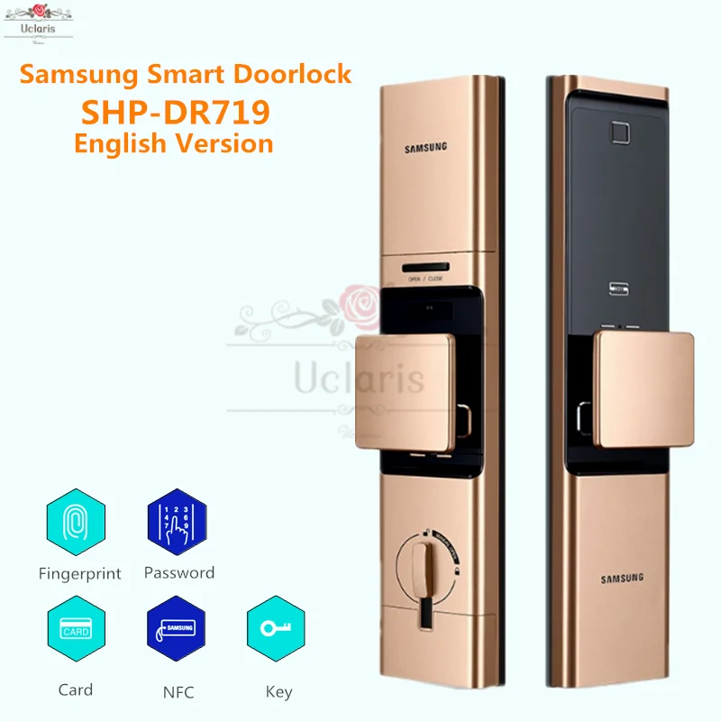 SAMSUNG Smart Fingerprint Digital Doorlock SHP-DR719 Security Automatic Electronic Home Lock With Password Card Key Phone NFC |
