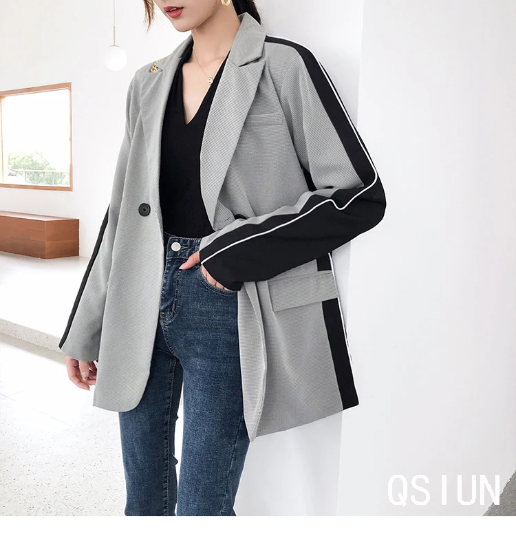 2021 Autumn Winter Jacket Women Woolen Coat Female Korean Plaid Jackets Long Overcoat Chaqueta Mujer | Женская одежда