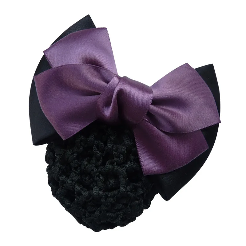Popular Bow Barrette Hair Clip Net Cover Bowknot Bun Snood Hairpin Hairgrips Ornaments Accessories For Woman Girl |