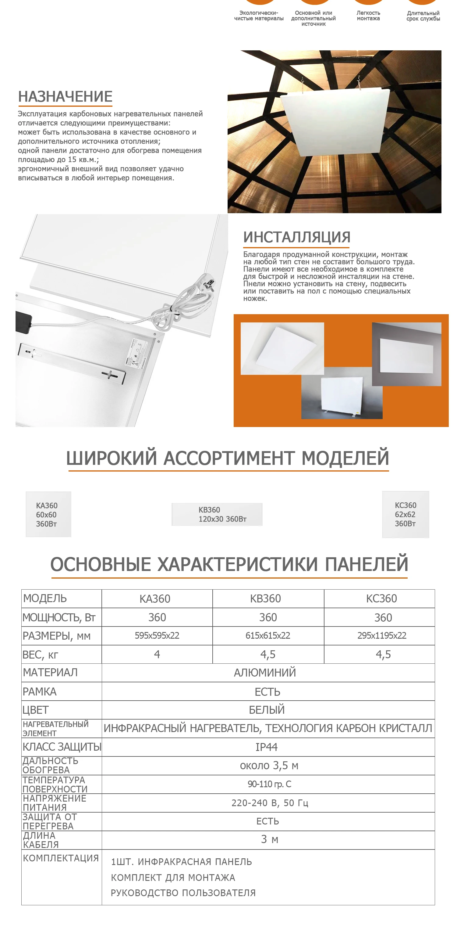 ThorX KC360 360 Вт 120x30 см панель инфракрасного нагрева карбоновый инфракрасный обогреватель с технологией Carbon Crystal устанавливается на потолок