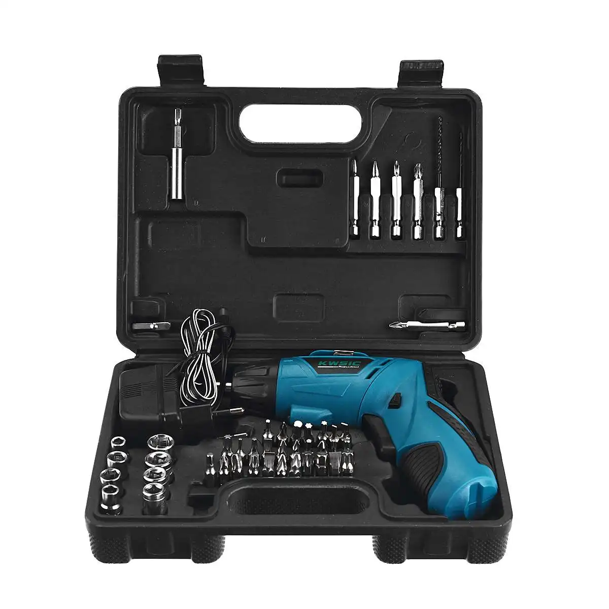 

4.8V Electric Screwdriver Cordless Rechargeable Mini Electric Screwdriver Home DIY Power Tools with 47Pcs Drill Bit Set and Box