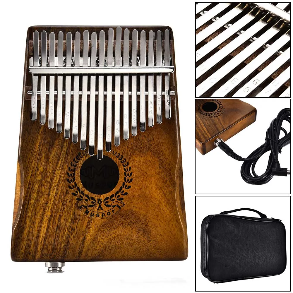 

Mahogany Wood 17 Key Kalimba Mbira Thumb Piano With Pickup Ut