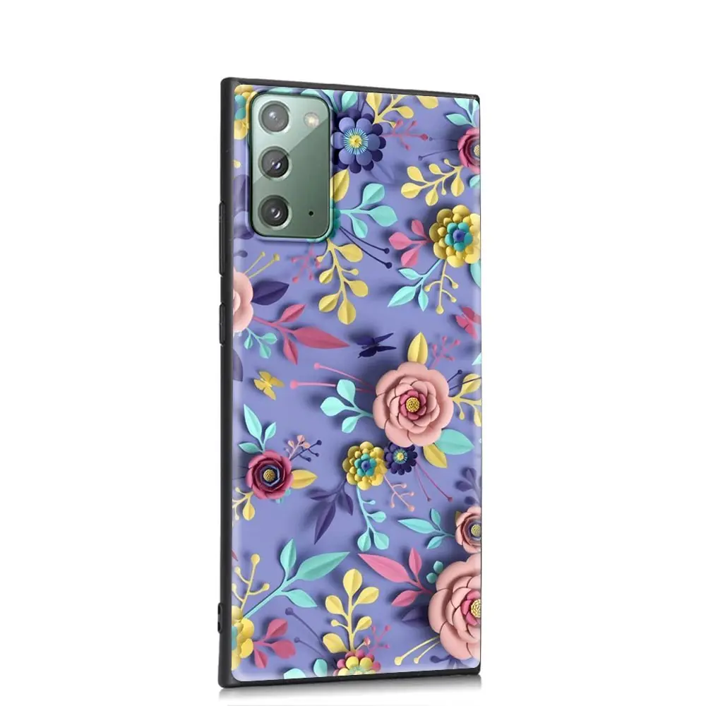 

Flowers Soft Phone Accessories Cover for Samsung Galaxy Note 20 Ultra 10 Lite 9 8 Plus 5G Luxury Funda Case Shell