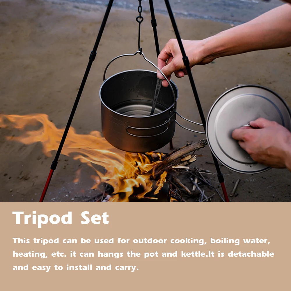 

ShineTrip Outdoor Camping Tripod Campfire Aluminium Alloy Tripod Adjustable Triangles Bonfire Stand Tripod for Fire Hanging Pot
