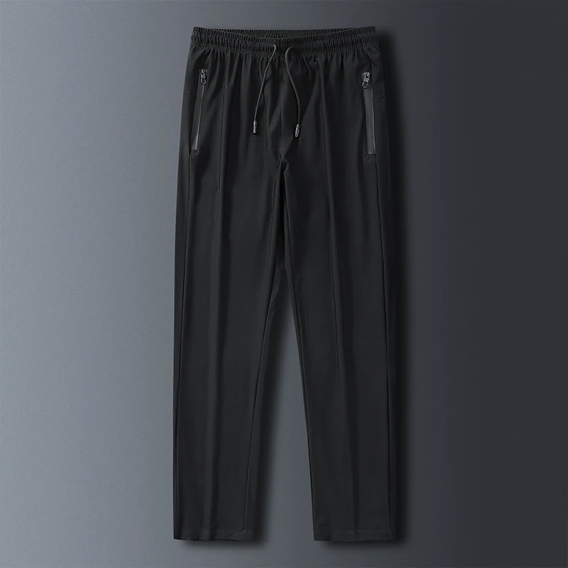 

Новые корейские быстросохнущие мужские летние ультратонкие спортивные брюки для отдыха из ледяного шелка свободные брюки для мальчиков с ...