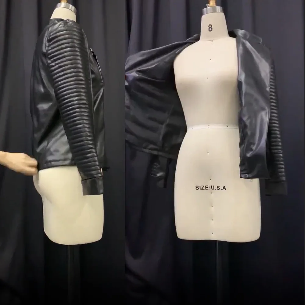 Куртка из искусственной кожи PU для отдыха боди мотоциклетная куртка Женская