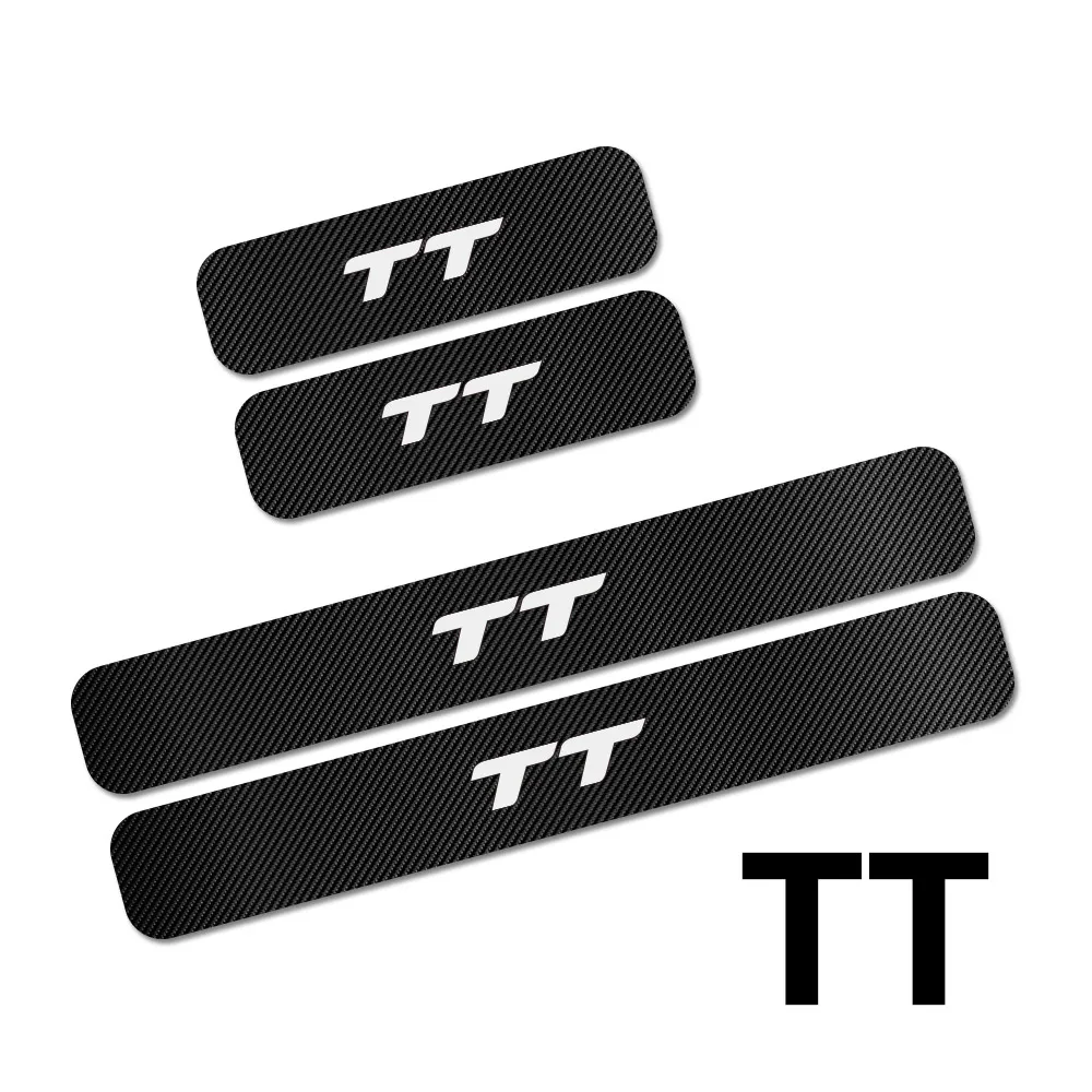 TT Автомобильные накладки на пороги Стикеры для Audi A4 B5 B6 B7 B8 B9 A3 8P 8V 8L A5 A6 C6 C5 C7 A1 A7 A8 Q2 Q3 Q5 Q7 RS3 RS4 RS5 RS6 TT аксессуары - Название цвета: TT