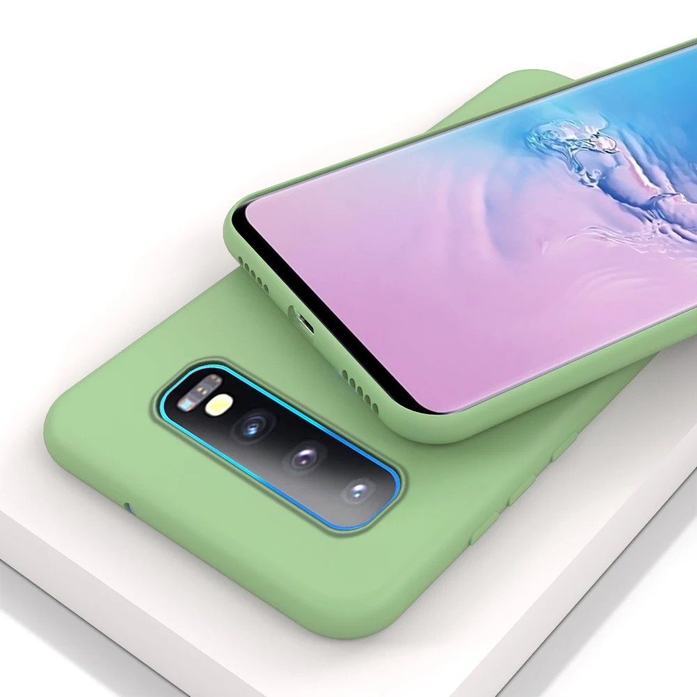 Ультратонкий силиконовый чехол для SAMSUNG Galaxy S10 S9 S8 S11 Plus S10e S11e Note 8 9 10 5G чехол - Цвет: Green