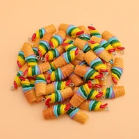 10pcs resin colorful ice cream charms simulated food pendant for woman making jewelry diy earings necklace decoration accessorie
