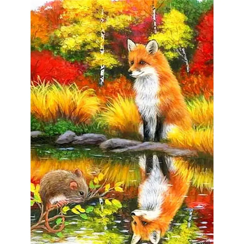 

GATYZTORY DIY Paint By Number Fox Hand Painted Paintings Art Drawing On Canvas Gift Pictures By Numbers Animal Kits Home Decor