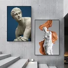 Черно-белый человек искусство Давида скульптура холст художественные плакаты и обнаженные принты настенные картины для гостиной домашний декор