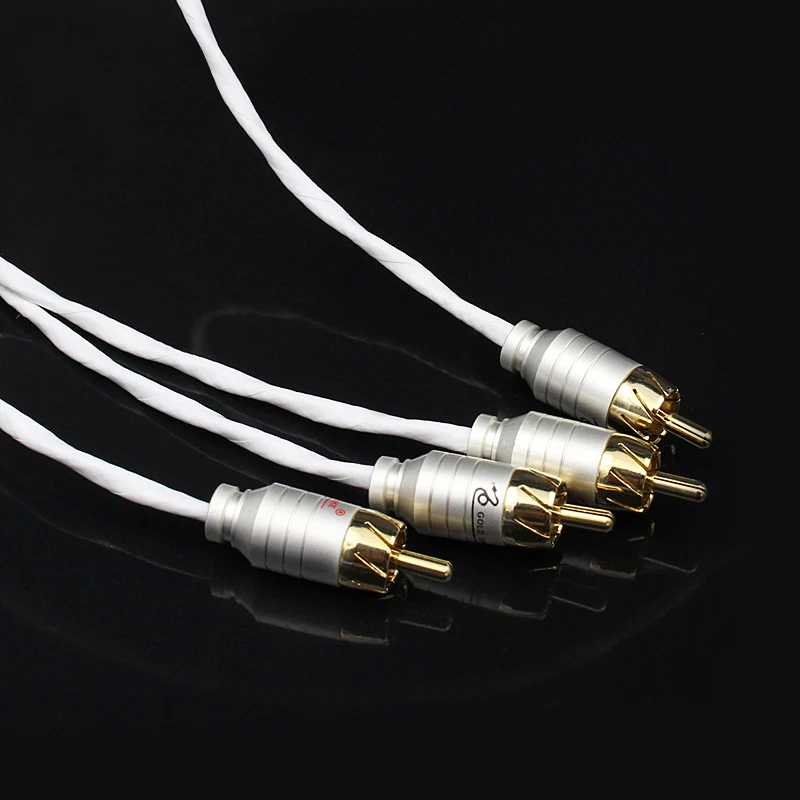 Hifi импортный посеребренный RCA кабель пара 6N OFC папа для подключения HiFi аудио