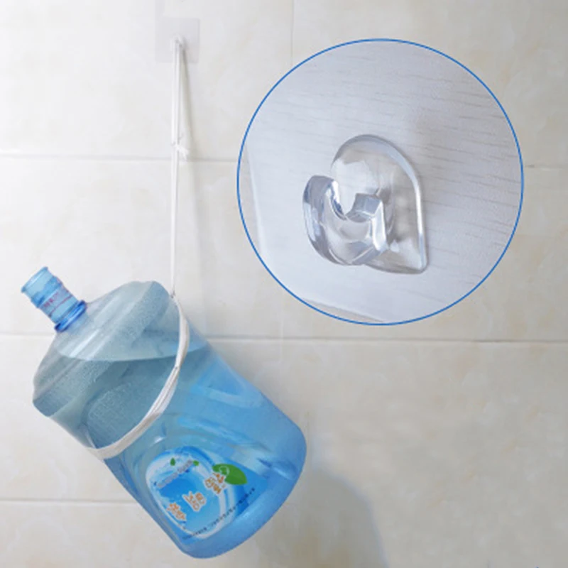 

10pcs/pack trong Reusable Sticker Extraordinary magical Transparent Seamless Hook Kitchen Door Free Nail Hook home accessories