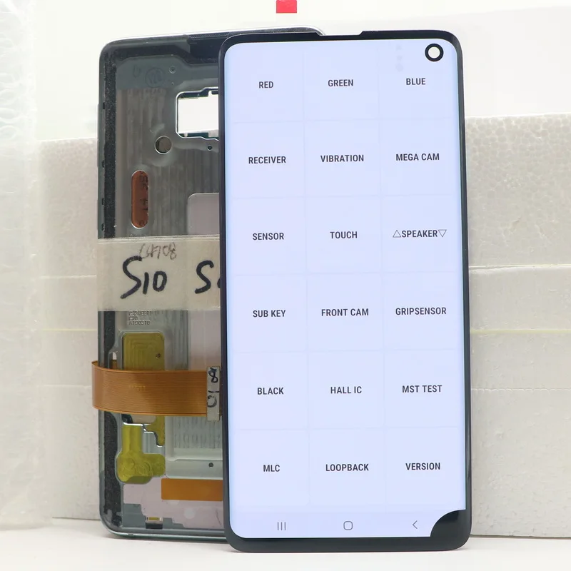 Najtaniej Oryginalny AMOLED S10 LCD Do Samsung S10 G973 SM-G9730 G973F SM-G973F/DS Wyświetlacz LCD I Ekran Dotykowy Digitizer Zgromadzenie