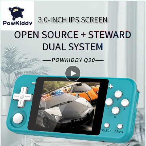 POWKIDDY Q90 открытая двойная система портативная Ретро игровая консоль 3 &quotHD IPS экран