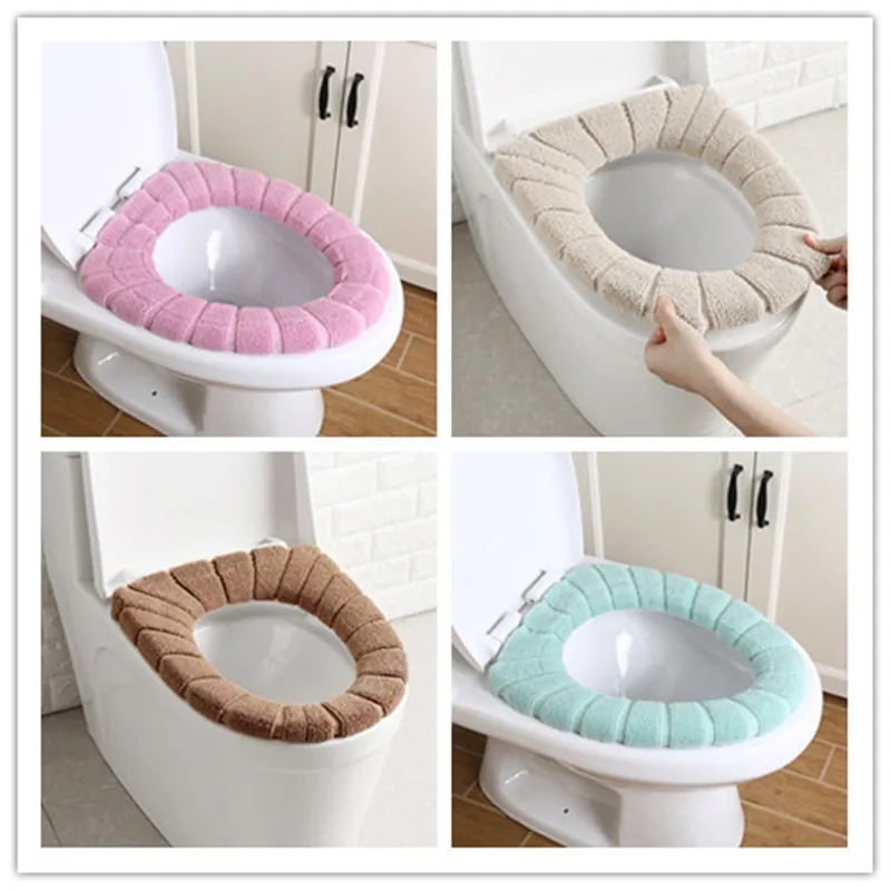 Универсальный мягкий подогреваемый моющийся чехол для крышки унитаза Набор