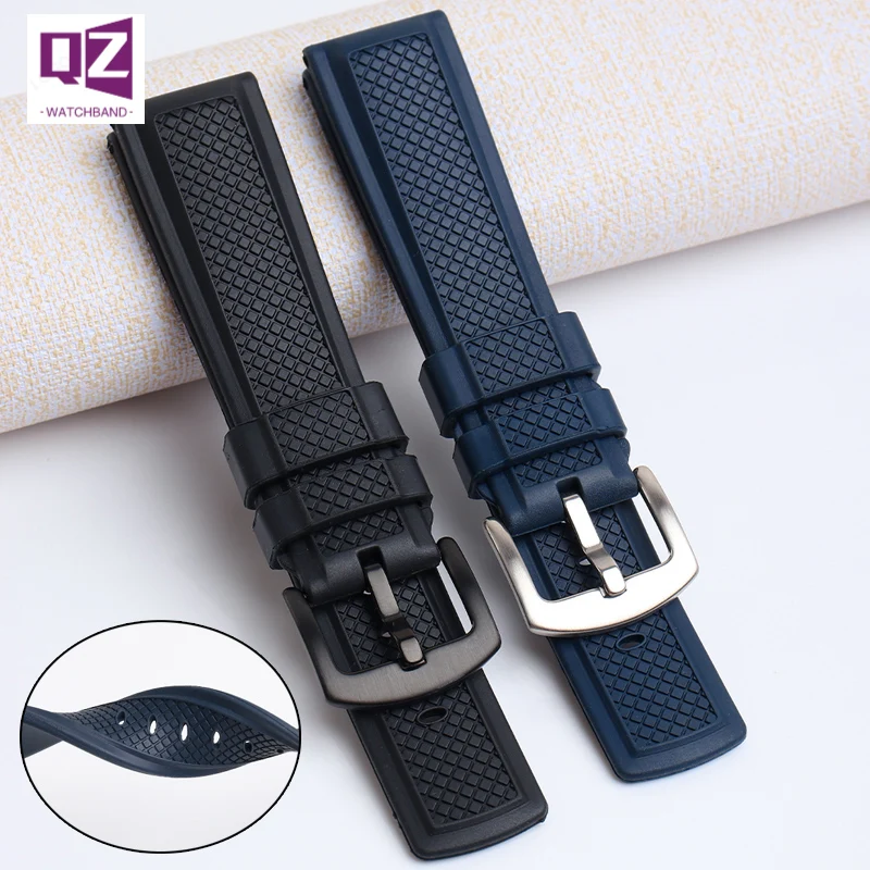 FKM Fluorine Rubber Watchband 20 22mm for rolex Tissot Omega watch Accessories for huawei Samsung watch band sport Rubber strap