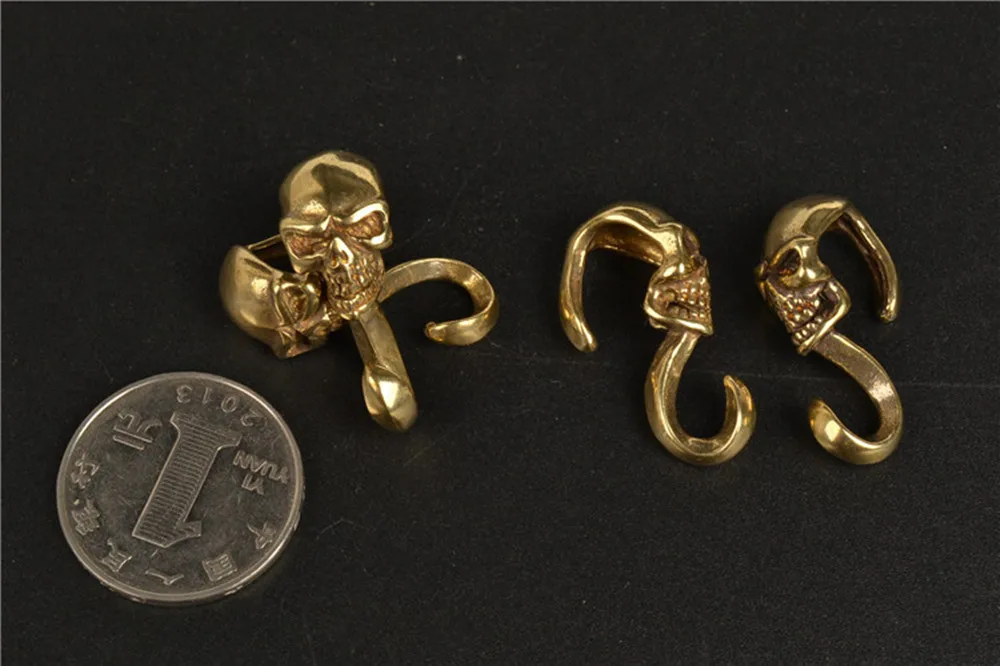 1 шт. S Форма крюк с черепом застежками Чистая латунь евреи Популярные craftselry