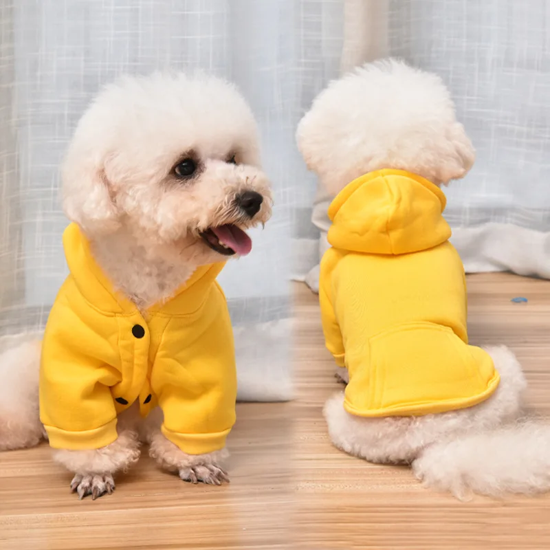 

2021 New Pet Dog Clothes Spring Autumn Dog Hooded Sweater Thin Two-legged Clothes Cat Teddy Bichon Pet Cloth Soft Skin-friendly