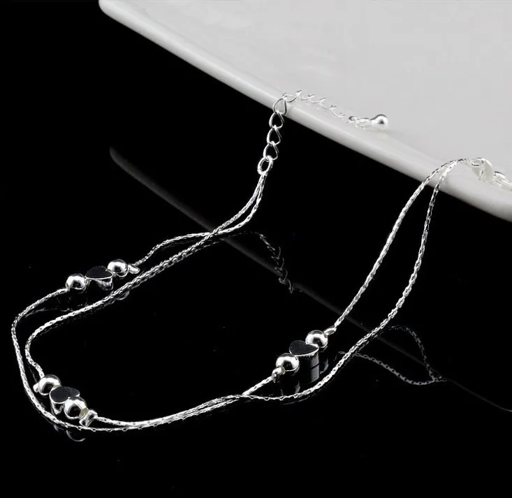 

2021 Fashion Trend Couple Love Heart Hand Chain 925 Sterling Silver Charm Beads Bracelet for Women Fit Original Bangle Jewelry