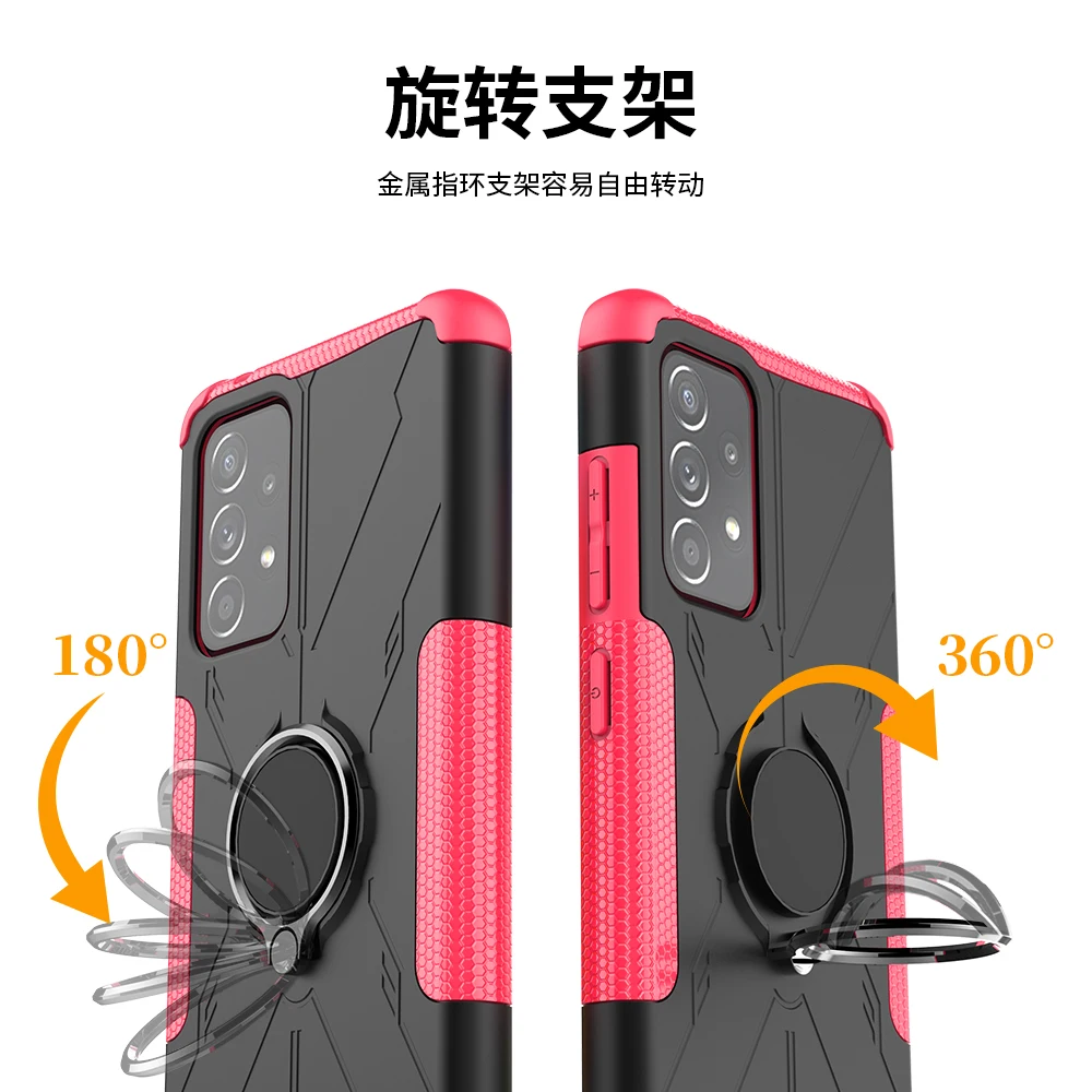 For Samsung Galaxy A52 5G Case Cover Magnetic Ring Holder Stand Heavy Duty Armor Shockproof Bumper Phone Case For Samsung A52 5G