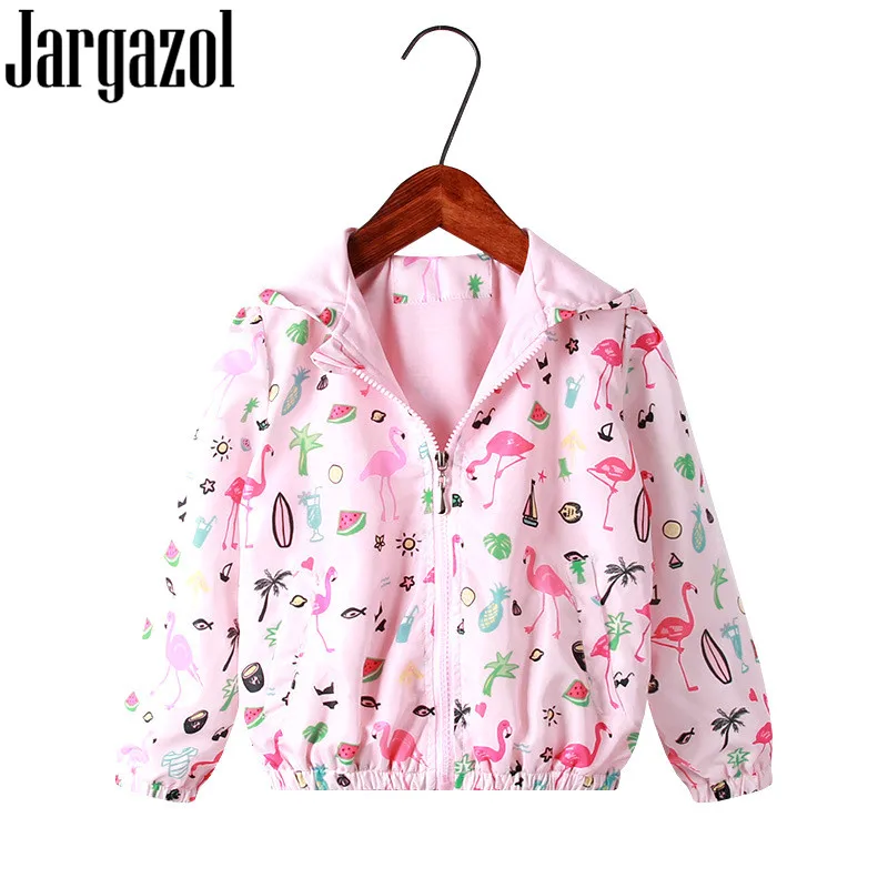 Jargazol/верхняя одежда для маленьких девочек с рисунком фламинго птицы Единорога