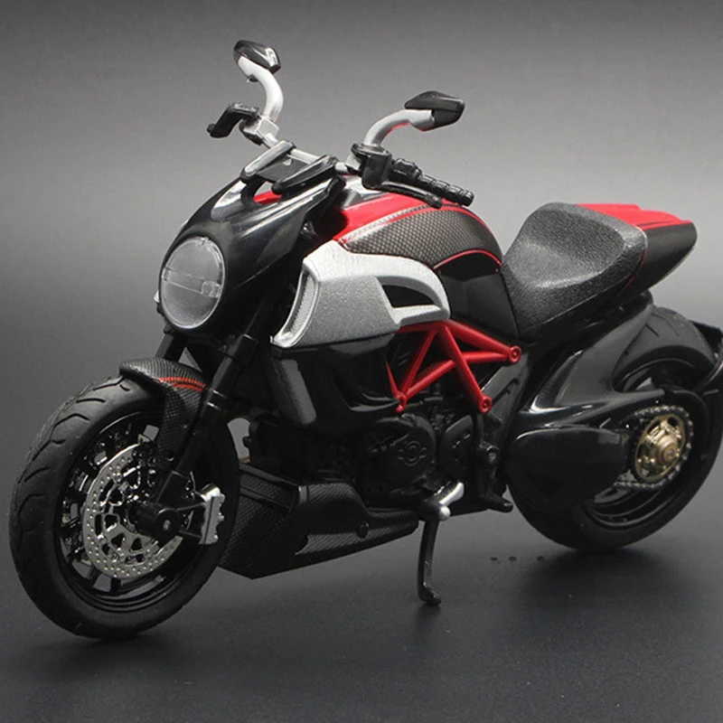 

1:12 Cruiser Motorcycle Diavel Bike Diecast Model Toys Miniature Racing Kids for Collection