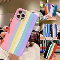 luxury official original rainbow phone case for apple iphone 11 12 pro max xr x xs max mini 7 8 6 6s plus i7 silicone case cover